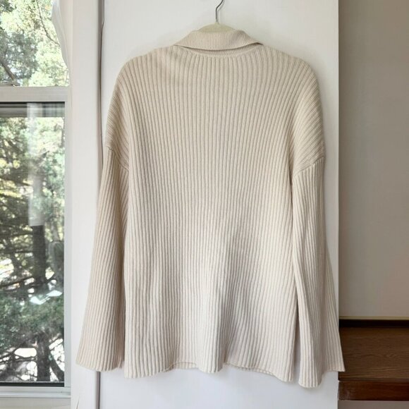 Reformation Fantino Cashmere Collared Cardigan Button Down Gossamer Cream Small - Picture 11 of 17